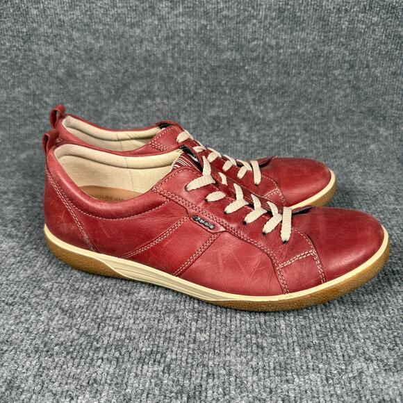 Ecco Shoes - New Ecco Womens EU 40 US 9 Chase Leather Sneakers Brown Lace Up Comfort Flats